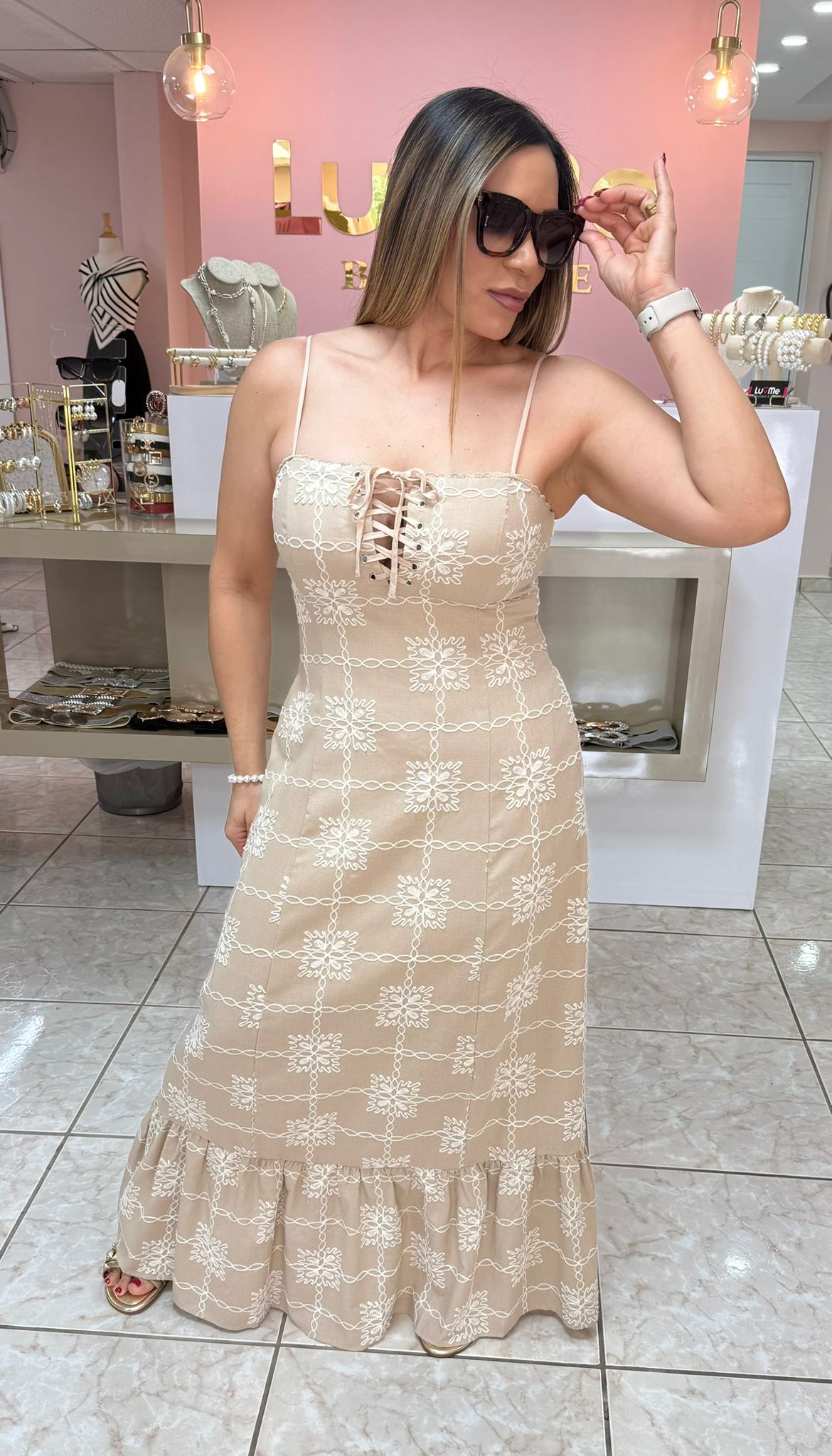 Embroidery Linen Maxidress