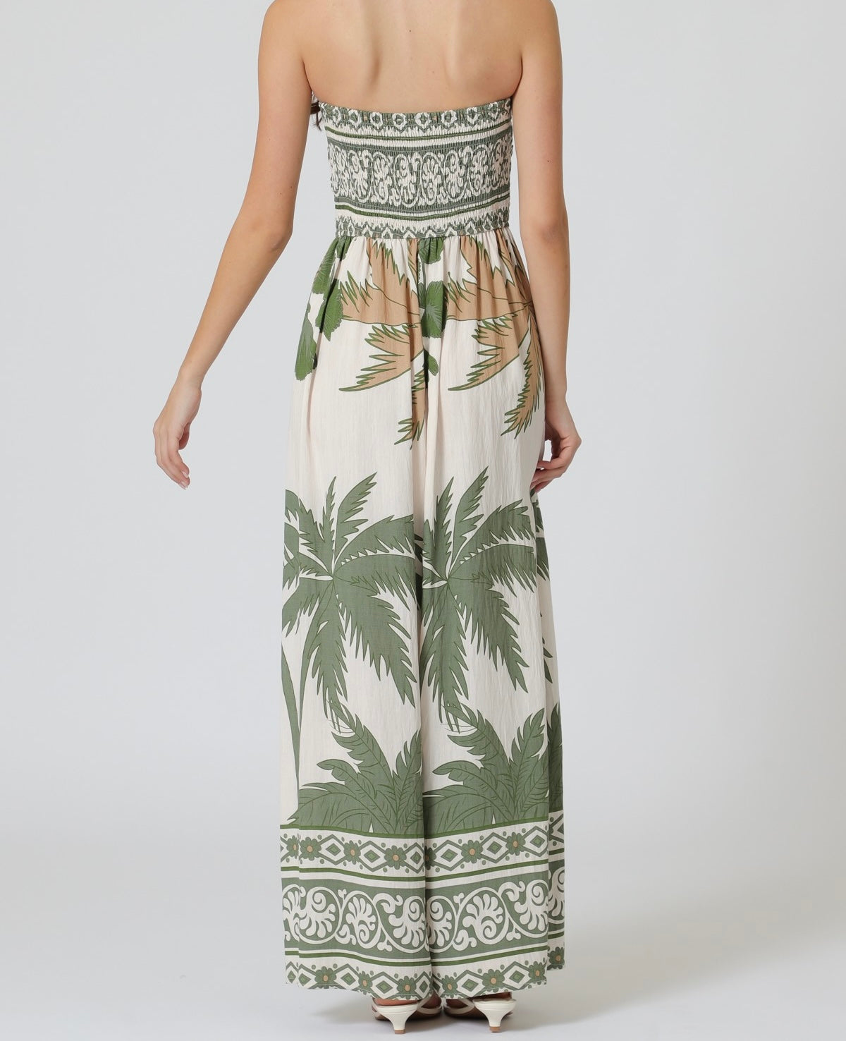 Ivory/Green Tropical Jumpsuit