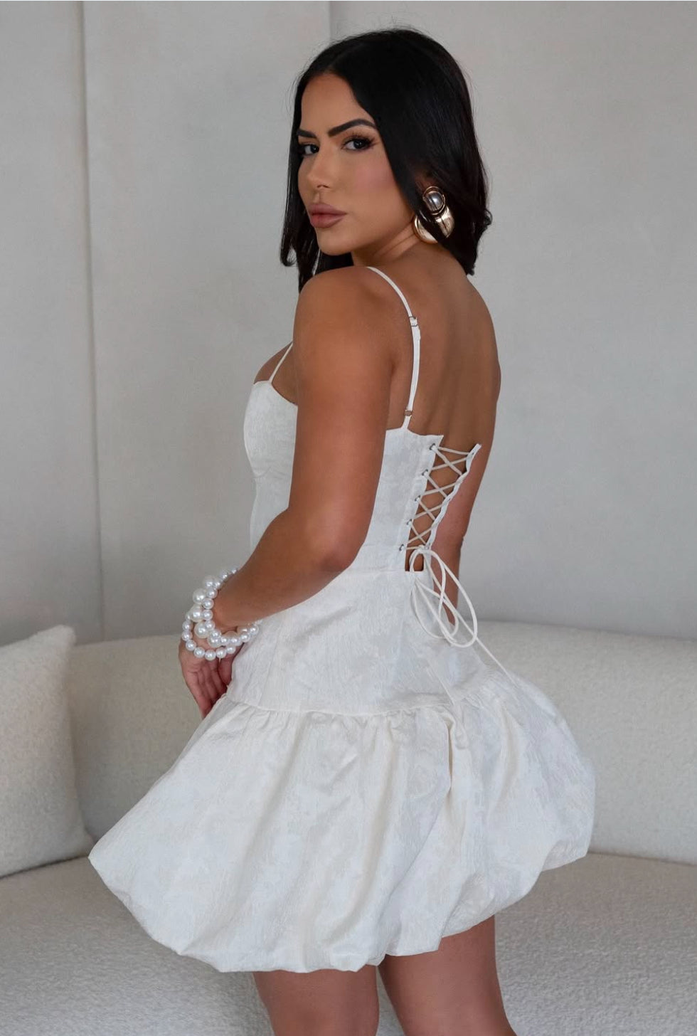 Lían White Short Dress