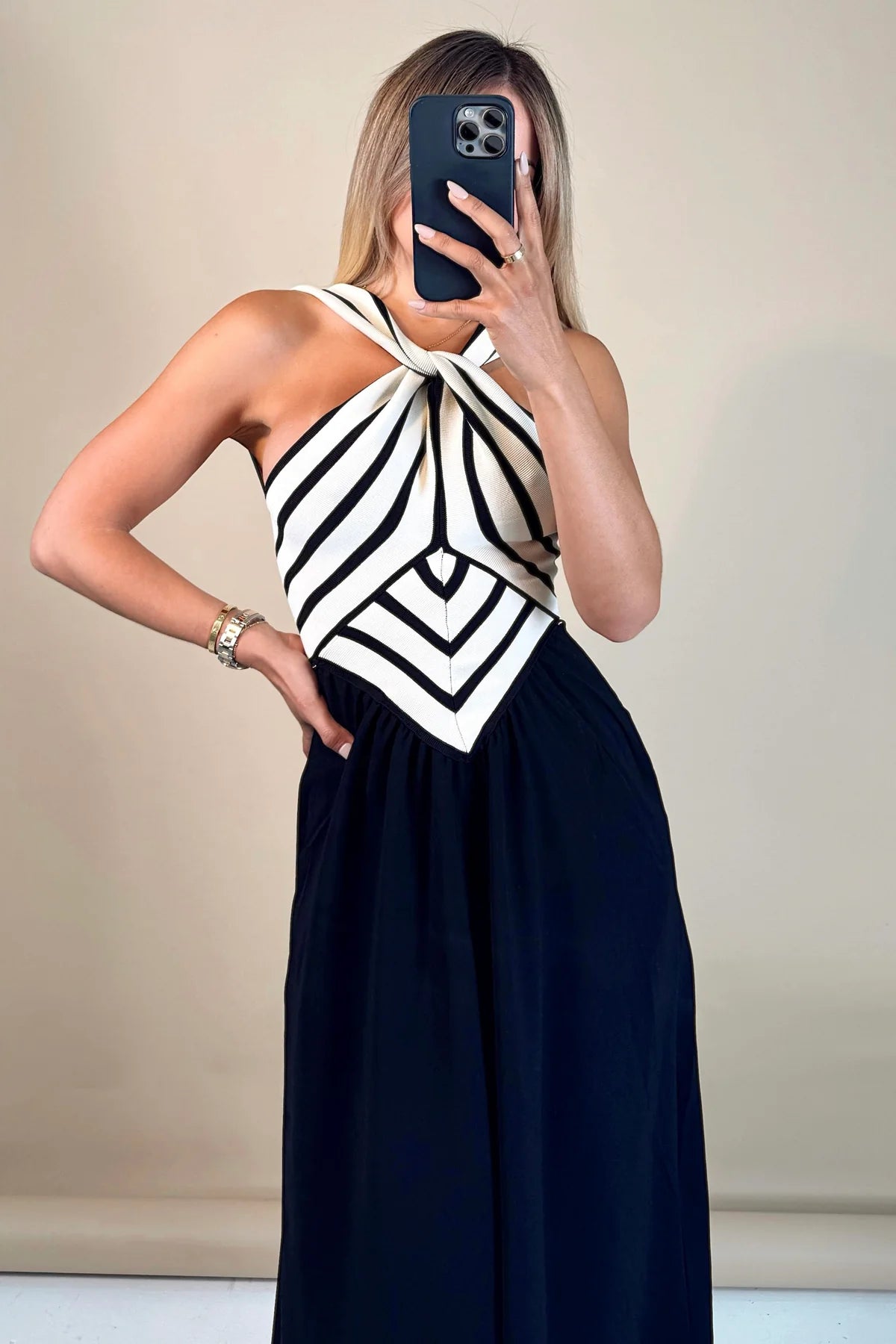 Black & White Maxy Dress