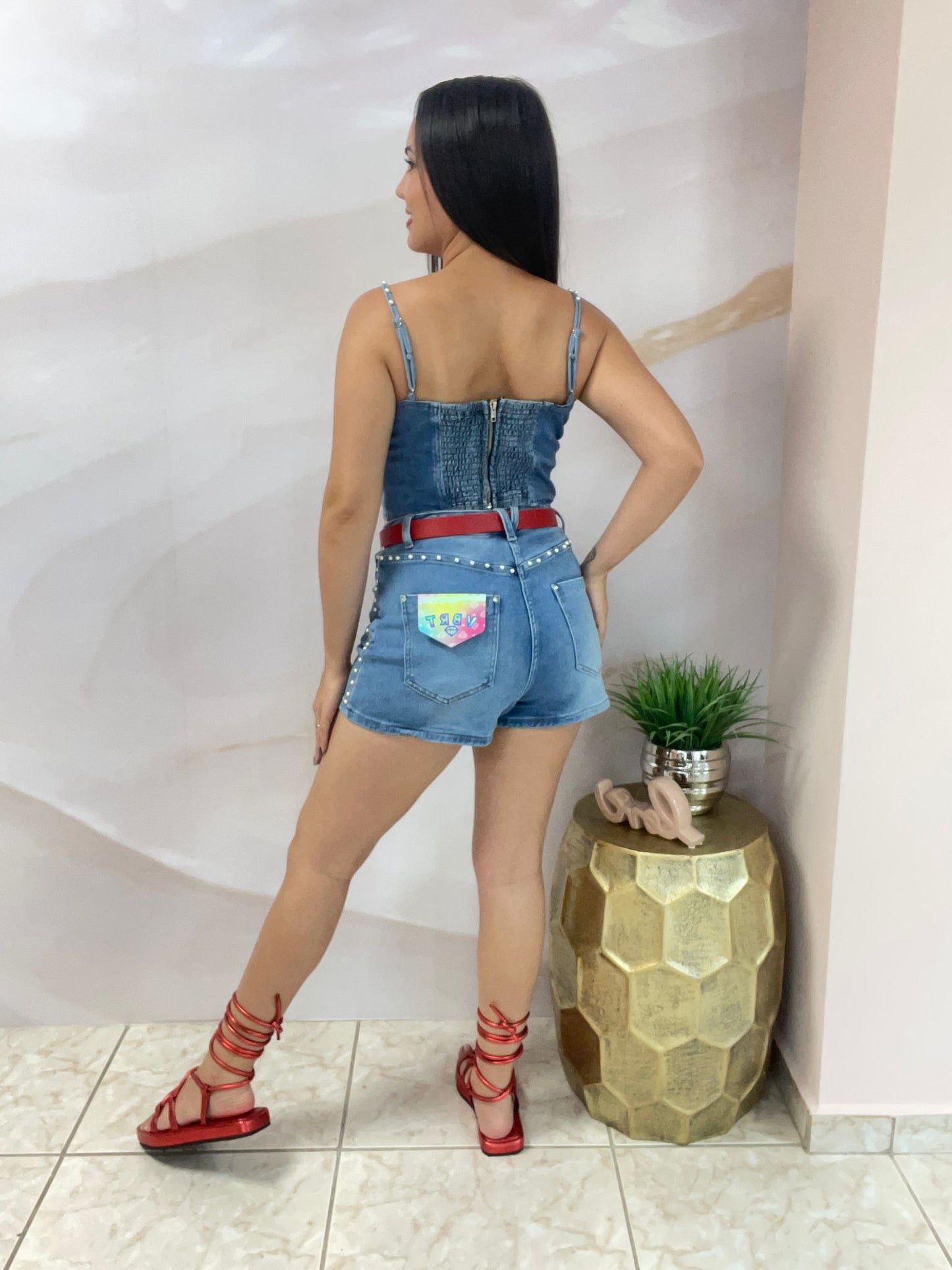 Denim Pearl Short Pant