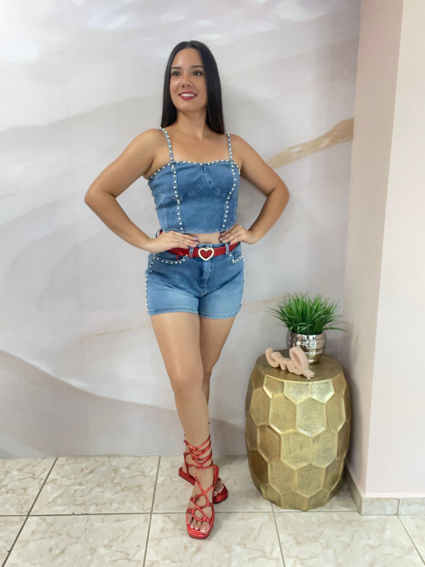 Denim Pearl Short Pant