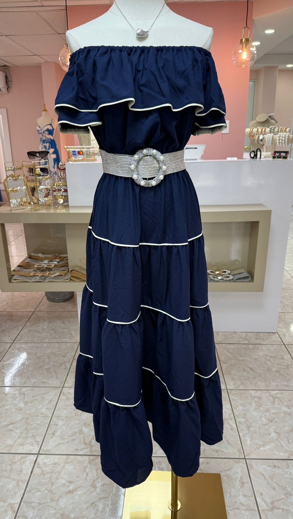 Navy/ White Náutica Dress