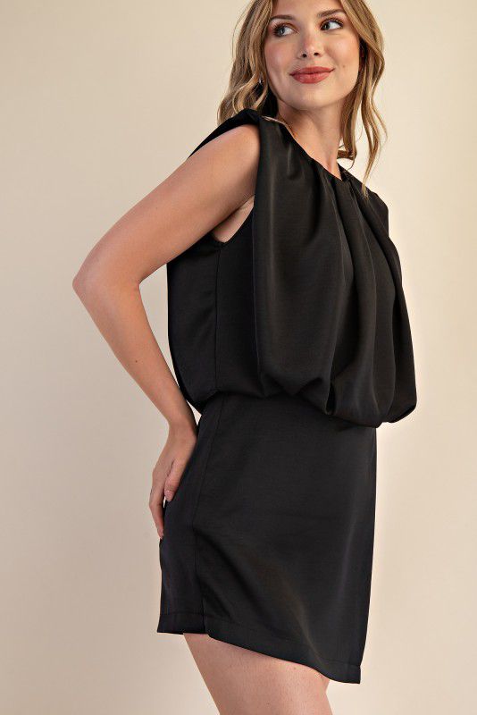 Black Round Neck Romper