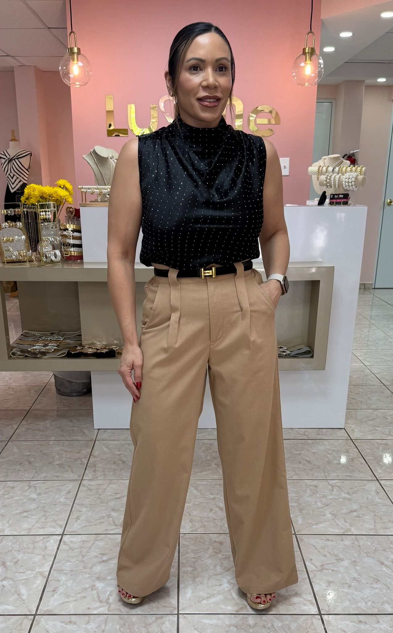 Camel Linen Pant
