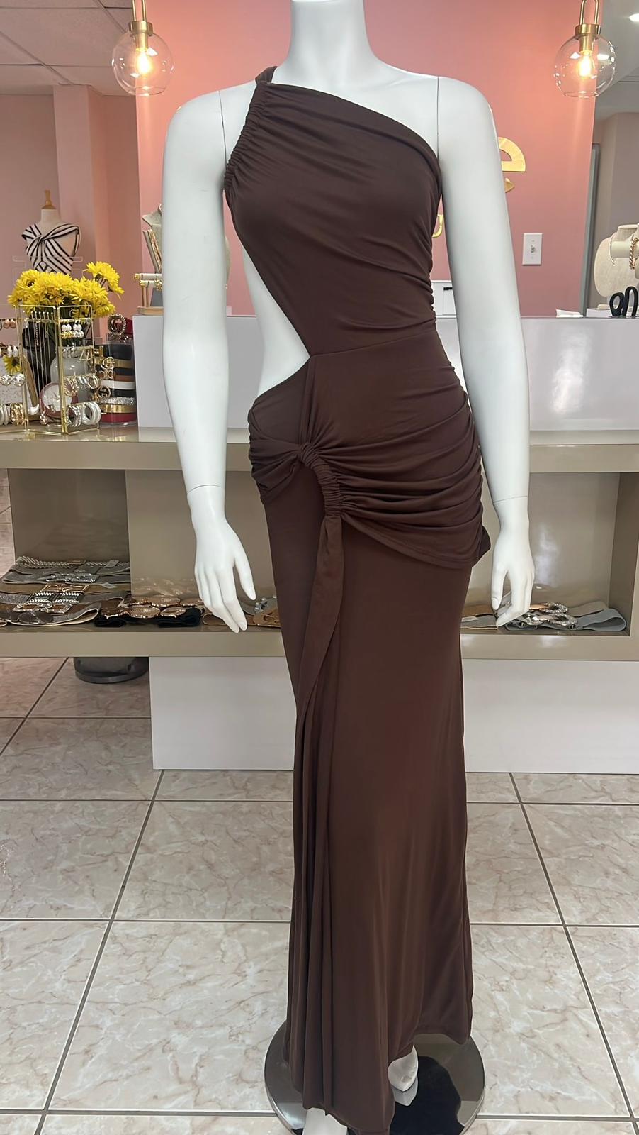 Aria Brown Maxi Dress