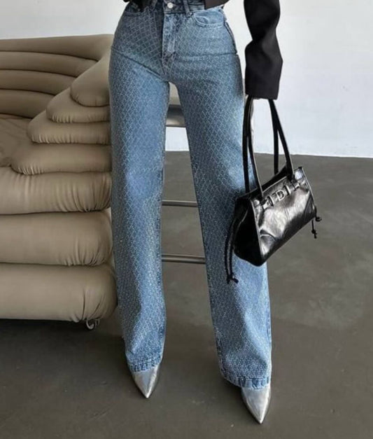 Rhinestone Denim Pant