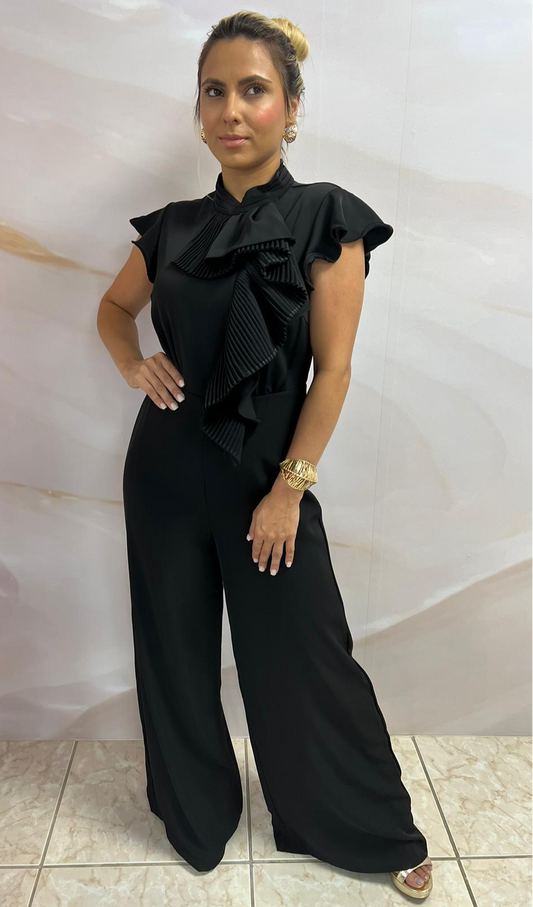 Black Ruffle Jumpsuit