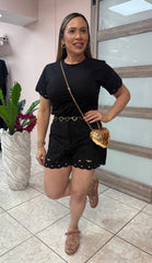 Black Top & Short Set