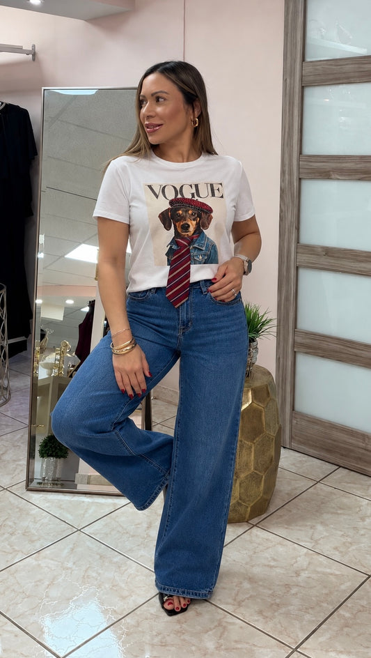 White Dog Tshirt