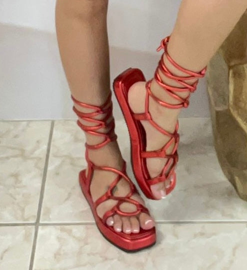 Red Charlotte Sandals