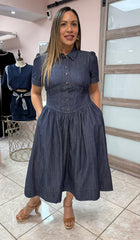 Dark Denim Midi Dress
