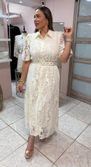 Ivory Embroidery Maxi Dress