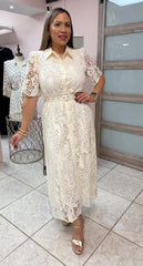 Ivory Embroidery Maxi Dress