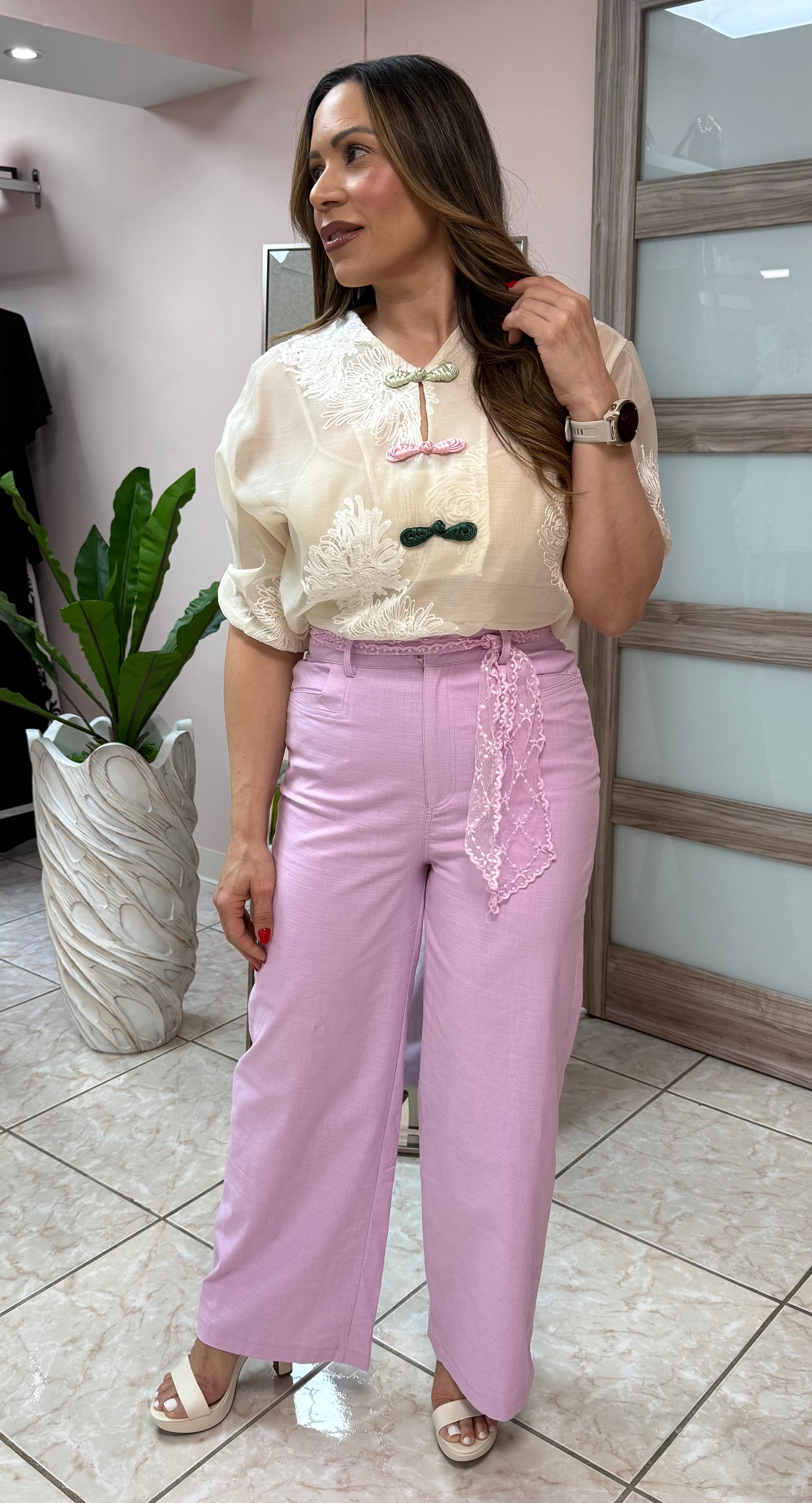 Ivory Embroidery Details Top NEW DROP