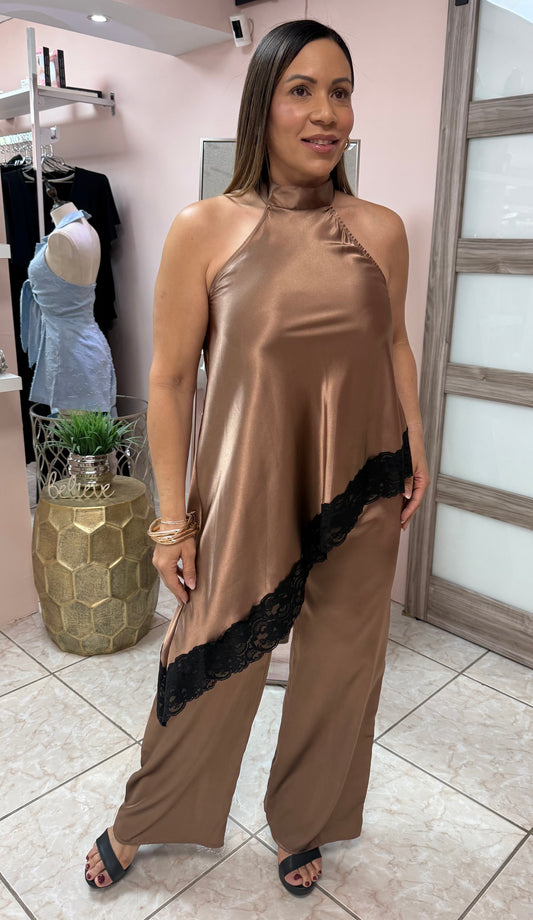 Brown Top & Pant Set