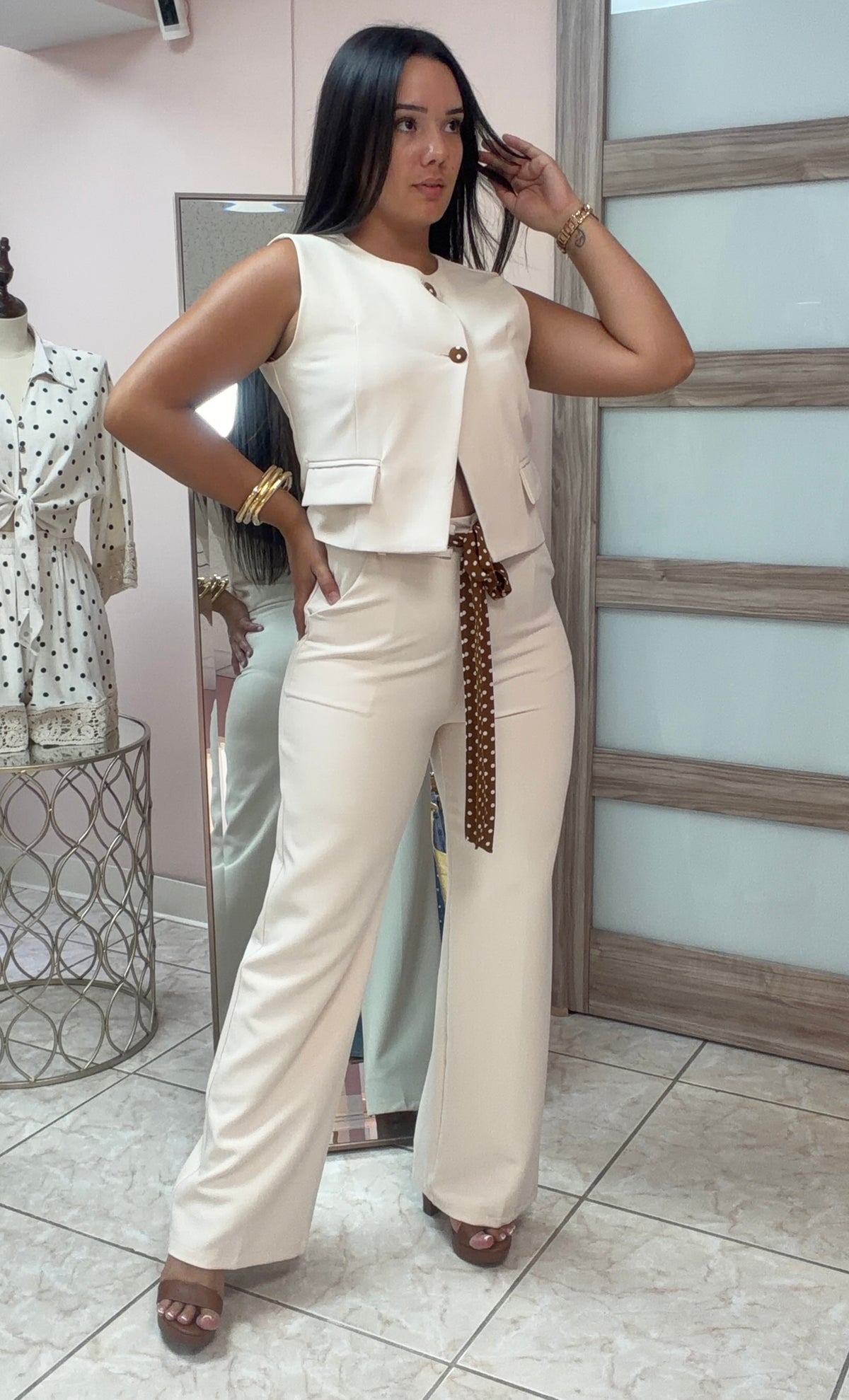 Sabrina Ivory Vest & Pant Set