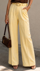Butter Yellow Pant with Belt