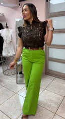 Brown Chinese Embroidery Top