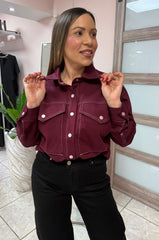 Burgundy Button Down Jacket