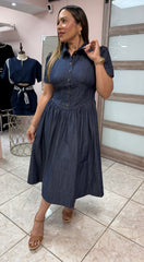 Dark Denim Midi Dress