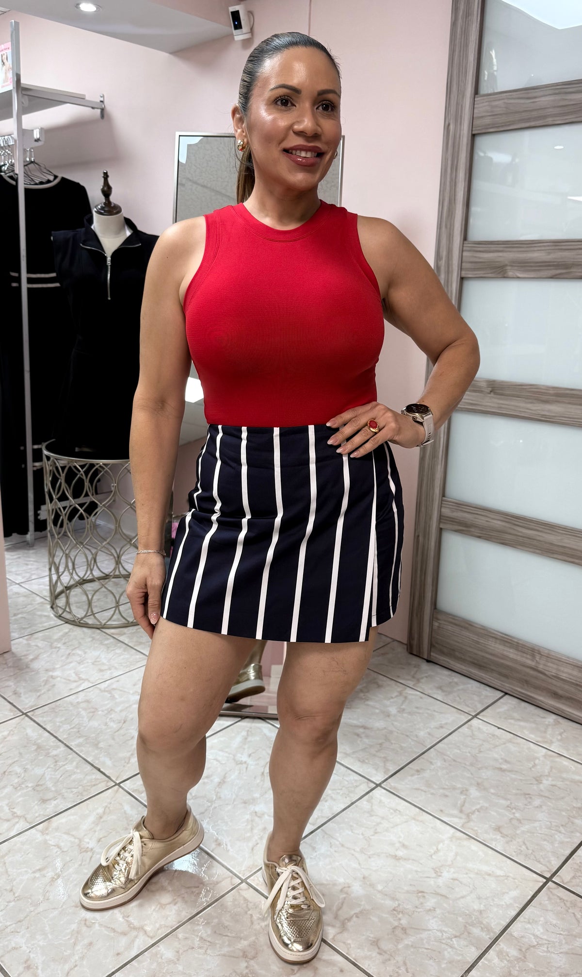Navy/White Skort