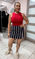 Navy/White Skort