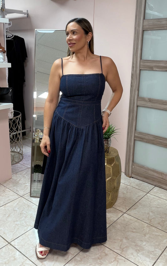 Kaley’s Denim Maxi Dress