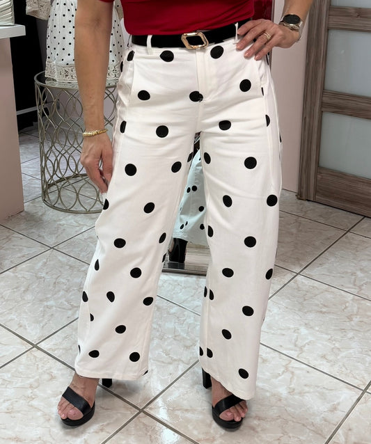White Polka Dots Pant