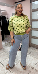 Greenery Polka Dots Top