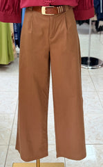 Brown Linen Pant with Belt