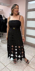 Victoria Black Midi Dress