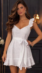 White Embroidery Short Dress NEW DROP