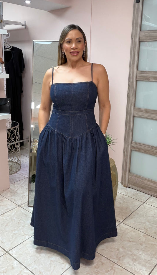Kaley’s Denim Maxi Dress