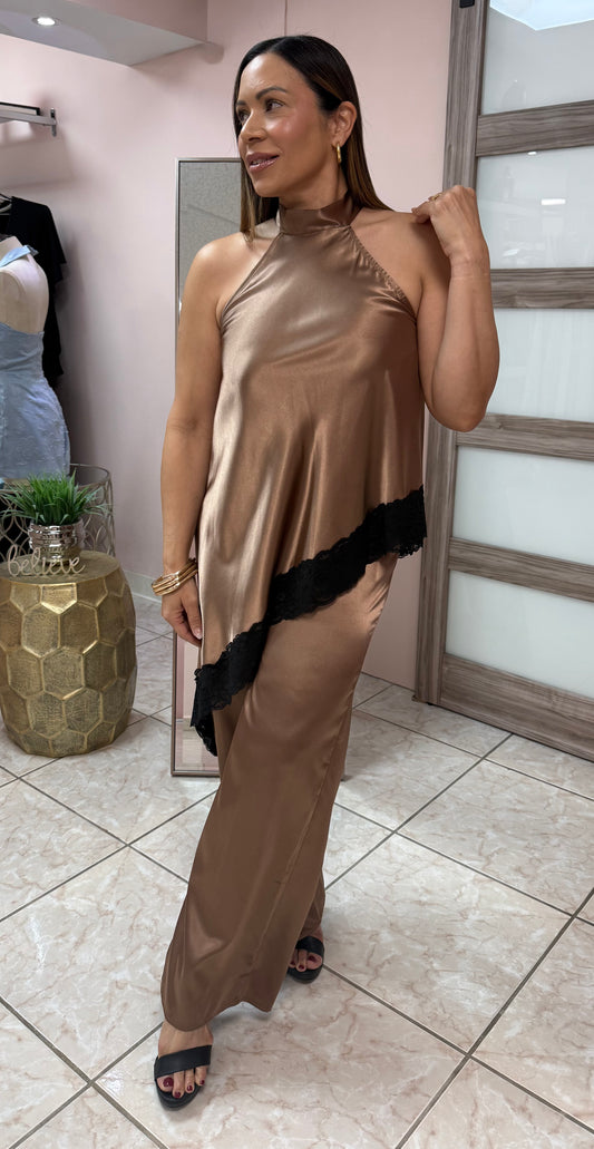 Brown Top & Pant Set