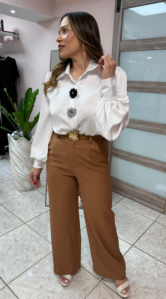 Brown Pant with Belt NEW DROP