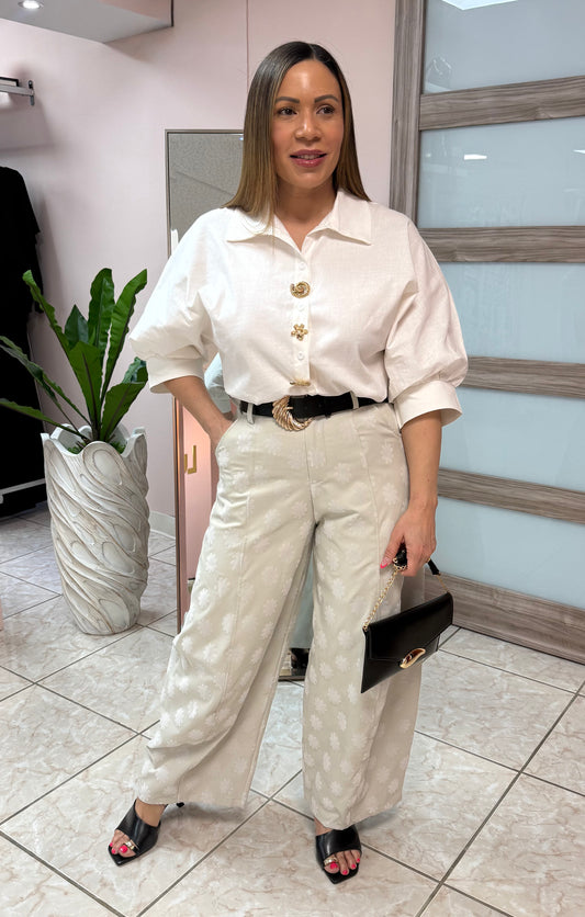Olive Barrel Pant with Belt
