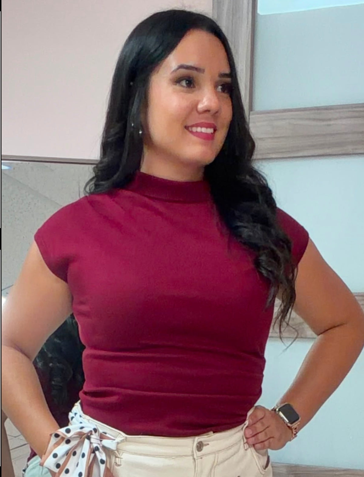 Wine Knit Top