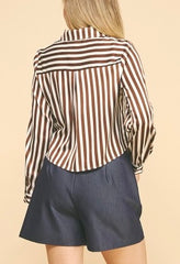 Brown Stripes Top