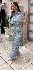 Isabella Blue Top & Pant Set