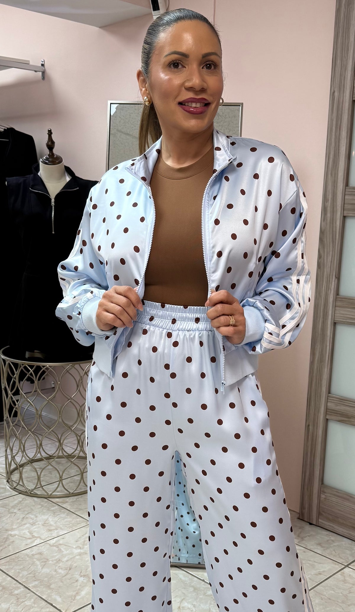 Light Blue Polka Dots Travel Set