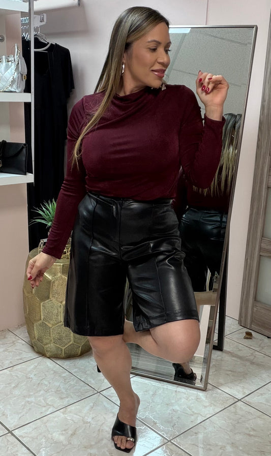 Black Leather Short