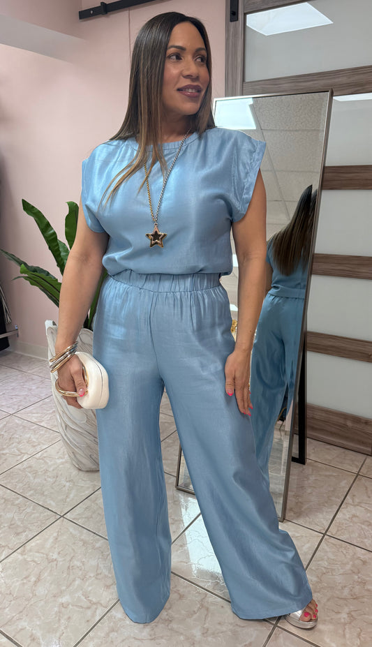 Amira  Blue Top & Pant Set