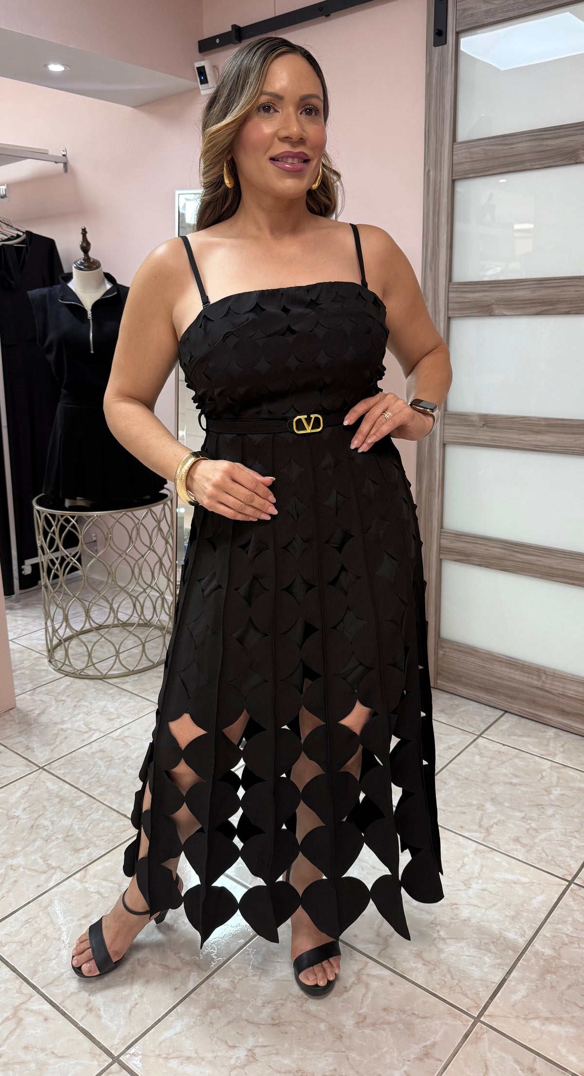 Victoria Black Midi Dress