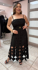 Victoria Black Midi Dress