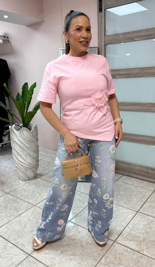 Pink Flower Top