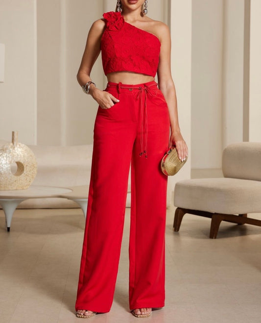 Red Top & Pant Set
