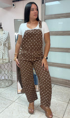 Brown Polka Dots Jumpsuit