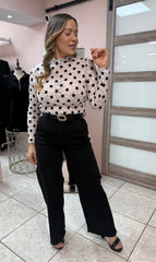 White Polka Dots Lace Top