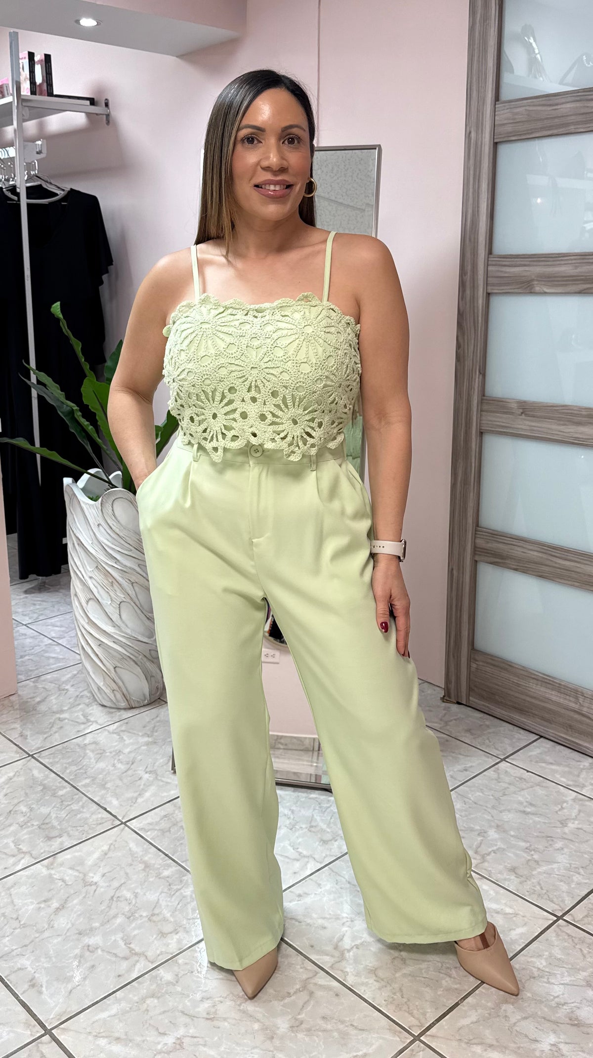 Light Green Top & Pant Set